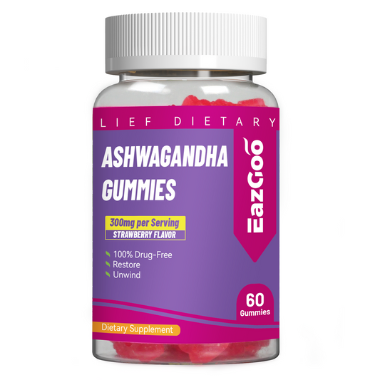 Ashwagandha Gummies for Women and Men, Ashwagandha Supplement with Vitamin D3, Vegan, Non-GMO, Gluten Free, 60 Count