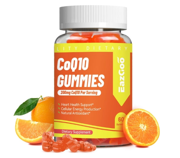 CoQ10 Gummies 200mg, Vegan Supplement for Energy Production, Non-GMO, Gluten Free (60 Gummies)