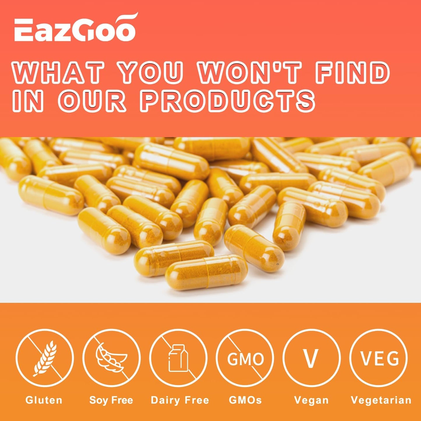 EAZGOO CoQ10 300mg Softgels, Vegan Supplement for Energy Production, Non-GMO, Gluten Free - 60 Veggie Capsules